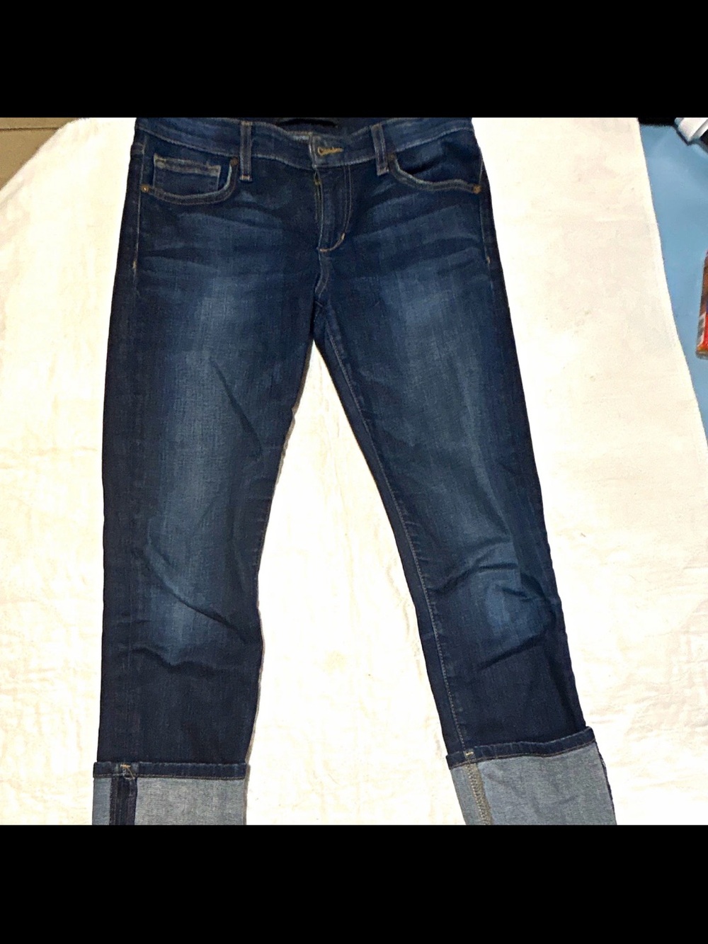 Joe's Jeans Dark Blue Boyfriend Cuffed Jeans